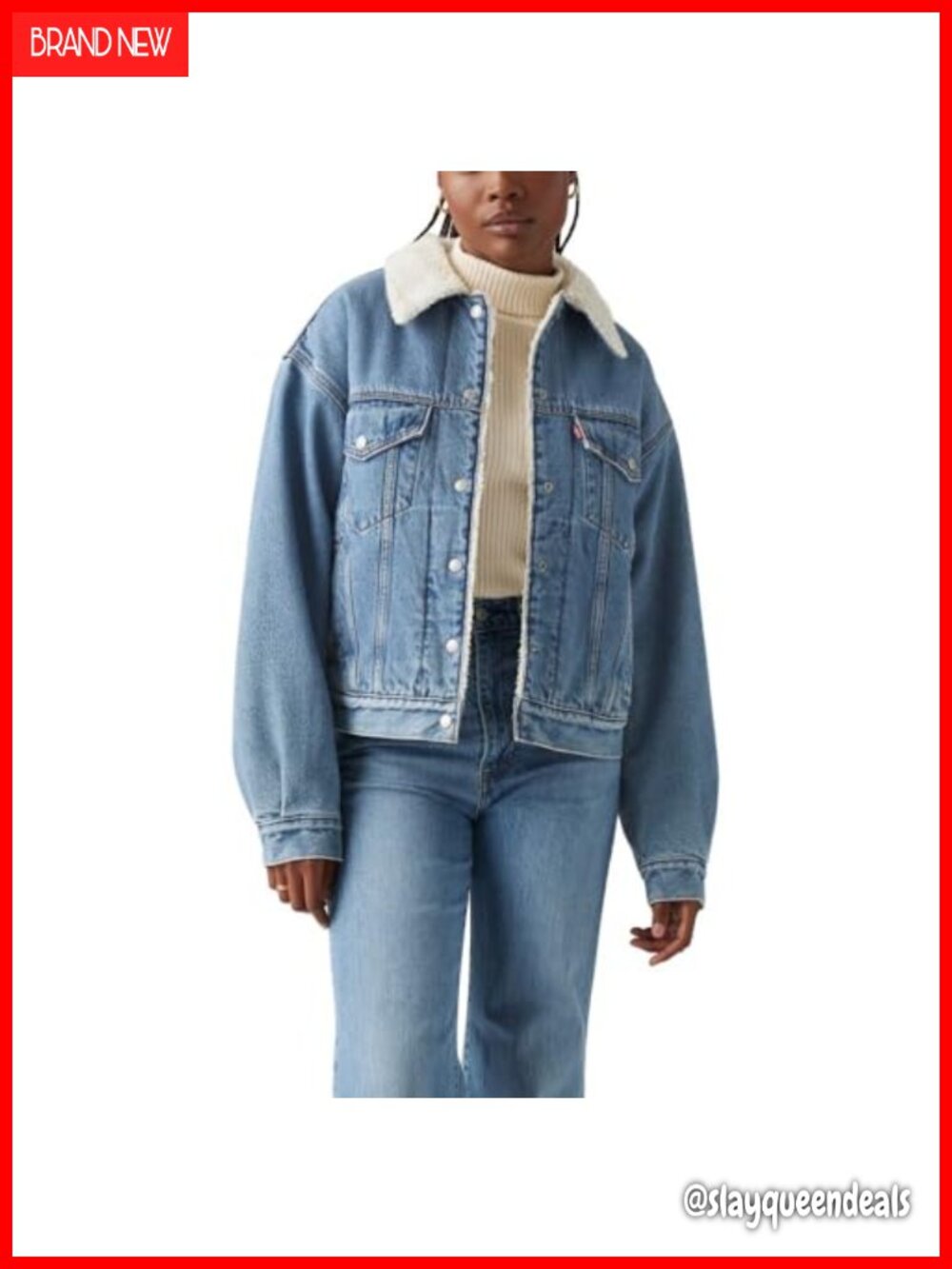 Levi's 90s Sherpa Trucker Denim Jacket Relaxed Fit Button